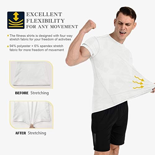 Erkek Atletik Gömlek, Kısa Kollu koşu üst giyim Nefes Spor Üstleri Eğitim T-Shirt Egzersiz Spor Koşu