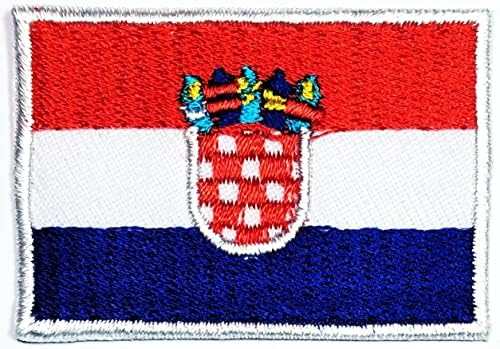Mini Hırvatistan Ulusal Bayrak Yamaları Seti. Bayrak Taktik Demir On Patch Ülke Hırvatistan Bayrağı Rozeti Aplike Motif Dekoratif Elbise