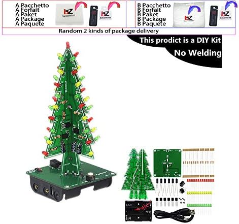 Üç Boyutlu 3D Noel Ağacı LED DIY Kiti Kırmızı/Yeşil / Sarı LED Flaş Devre Kiti Okul Eğitim laboratuvarı,3mm Renkli LED