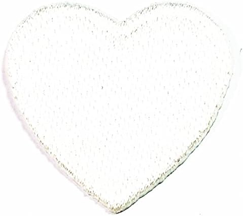 Kleenplus 3 adet. Mini Beyaz Kalp İşlemeli Demir on Yama dikmek Moda Sanat Karikatür Etiket Yamalar Kostüm Giydirin Kot Ceketler Şapkalar