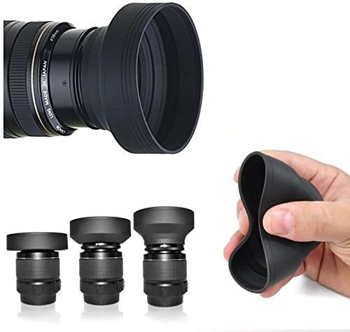 58mm Lale Çiçek Lens Hood + 58mm Yumuşak Kauçuk Lens Hood Seçin için Canon, Nikon, Olympus, Panasonic, Pentax, Sony, Sigma, Tamron