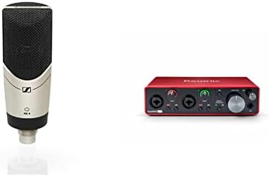 Sennheiser Profesyonel MK 4 Kardioid Kondenser stüdyo mikrofonu ve Focusrite Scarlett 2i2 3rd Gen Kayıt, Şarkı Yazma, Akış ve Podcasting