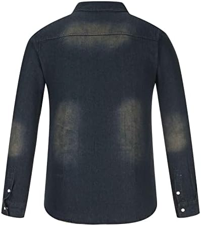 Ceket erkek Uzun Kollu Denim Kargo Ceket Sonbahar Kış Moda Retro Basit Düğme Yaka Kot Dış Giyim Tops