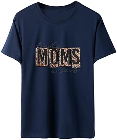 Kadın Moda anneler Günü Anneler Mektup Baskılı Yuvarlak Boyun Kısa Kollu günlük t-Shirt Üst