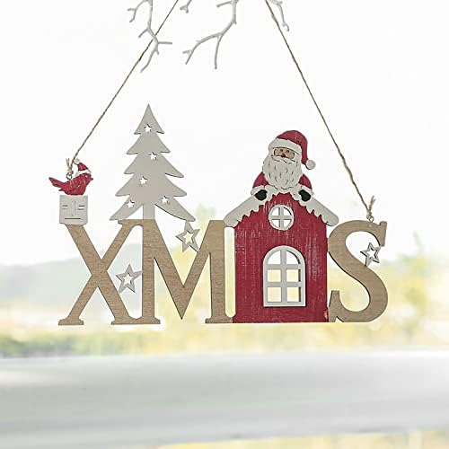 Vitray Askı zinciri Noel ingilizce Mektup kartı Kardan Adam yaşlı Adam Geyik Ahşap Dekorasyon pencere dekorasyonu Noel Ağacı Kolye