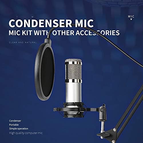 GFDFD Profesyonel Kondenser Bilgisayar Mikrofon Şarkı Kayıt Yayını için 3.5 mm Standart Konektörlü