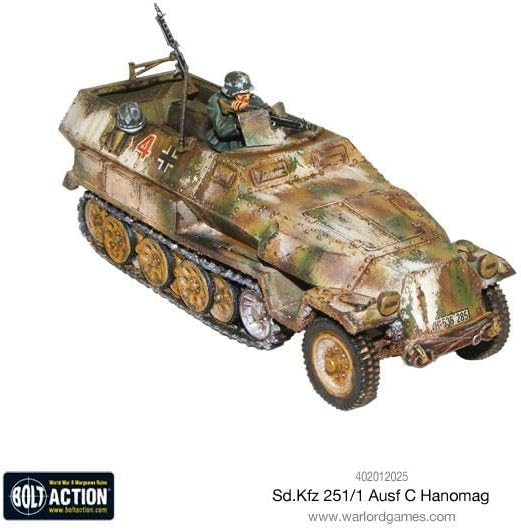 Cıvata Hareketi Sd.Kfz 251/1 Ausf C Hanomag Yarım Parça 1: 56 İKINCI dünya savaşı Askeri Wargaming Plastik model seti