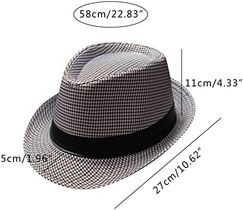 Unisex Ekose Baskı Moda Tasarımcısı Geniş Brim Roll Up Caz Şapka Melon Şapkalar Siyah Bantlı Panama Şapka Beyefendi