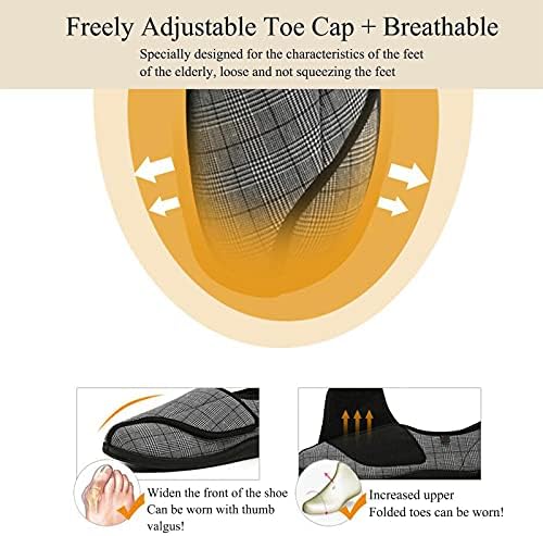 Gycdwjh Ekstra Geniş Diyabetik Ayakkabı erkekler için, Konfor Kaymaz yürüyüş ayakkabısı Burnu açık Diyabetik Terlik Şişmiş Ayakkabı