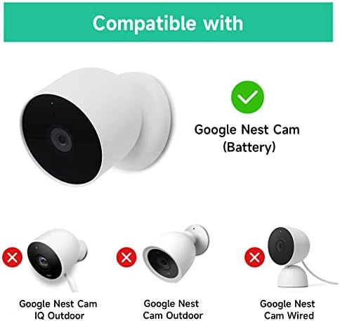 OLAİKE 8m / 26ft Güç Adaptörlü Şarj Kablosu (5V/2A) Google Nest Cam ile Uyumlu Açık veya Kapalı (Pil) - 2. Nesil, Hava Koşullarına