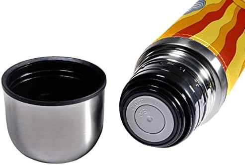sdfsdfsd 17 oz Vakum Yalıtımlı Paslanmaz Çelik Su Şişesi Spor Kahve Seyahat Kupa Şişesi Hakiki Deri Sarılmış BPA Ücretsiz, canlı Manzara