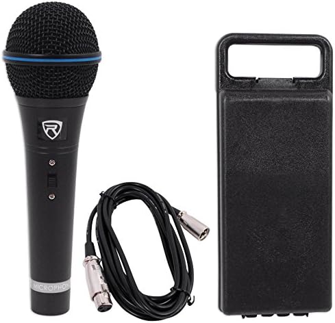 10' XLR Kablo ile Rockville RMM-XLR Dinamik Kardioid profesyonel Metal Mikrofon., Siyah