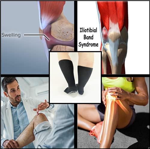 Lenfödem ve Diyabetik için Ekstra Genişlikli Çoraplar, Şişmiş Ayaklar için 30 a kadar uzanan Bariatrik Çorap(3 Çift)