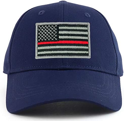 Armycrew İnce Kırmızı Çizgi ABD Bayrağı Yama Gençlik Boyutu Pamuk Yapılandırılmış Beyzbol Şapkası