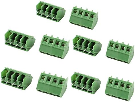 X-DREE 10 adet Düz 4 Pin 5mm Pitch Aralığı PCB kartı Montaj Tipi Vidalı Terminal Blokları Konnektörler Mavi AC 300V 10A (10 adet Düz
