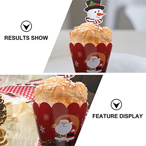 Amosfun Doğuş Dekor Noel Partisi İyilik ile 36 pcs Kağıt kek kapları ve 36 pcs Cupcake Toppers Noel Kek Dekorasyon Tatil Cupcake Liner