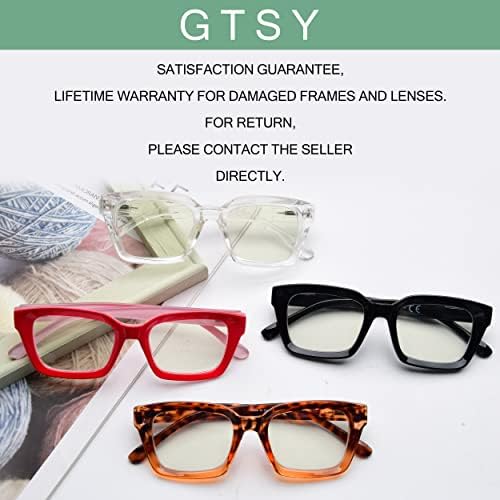GTSY 4 Pairs mavi ışık engelleme okuma gözlüğü kadınlar için-Büyük boy bilgisayar okuyucular