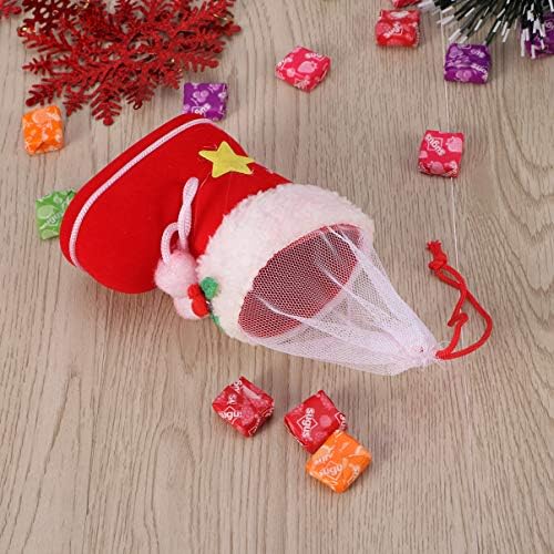 BESTOYARD Noel Baba hediye Keseleri Noel Şeker Botları Noel Baba Hediye Çantası Noel Ağacı Süsleri için Tatil Şeker İkram Kutusu Goodie