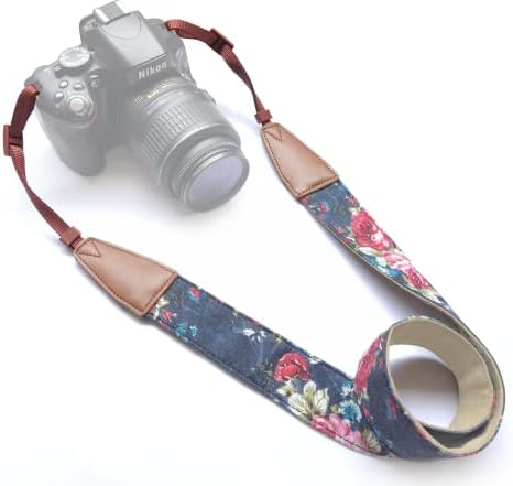 Kamera Askısı Boyun, Kadınlar /Erkekler için Ayarlanabilir Vintage Çiçekli Kamera Askıları Omuz Kemeri, Nikon / Canon / Sony / Olympus