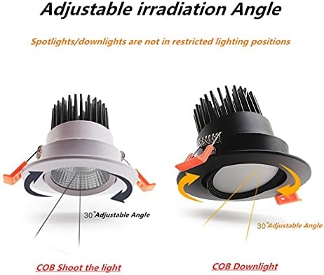 Tenacitee LED Gömme Spot 2.6-6.2 İnç Bölme Trim Kısılabilir 5W-30W Gimbal Güçlendirme Downlight 110V - 220V Can-Katil Downlight (Renk