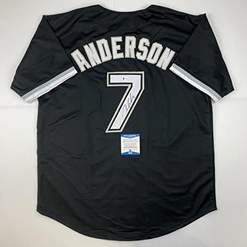 İmzalı / İmzalı Tim Anderson Chicago Siyah Beyzbol Forması Beckett BAS COA