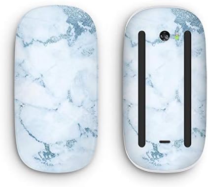 Tasarım Skinz Mermer ve Dijital Mavi Buzlu Folyo V7 Vinil Çıkartması Apple Magic Mouse 2 ile uyumlu (Kablosuz, Şarj Edilebilir) Çoklu