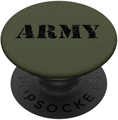 ABD Vintage Retro ABD Ordusu Askeri Yeşil Zeytin Logosu Erkekler Hediye PopSockets PopGrip: Telefonlar ve Tabletler için Değiştirilebilir