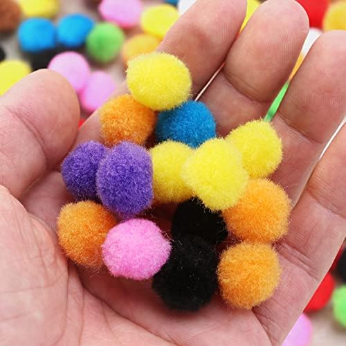 VİCASKY Pembe Anahtarlık Peluş Anahtarlık Zanaat Pom Poms Çeşitli Renk Ponponlar 15mm Bulanık Ponpon Puf Topları Sanat DIY Projeleri
