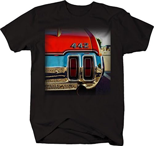 Olds 442 Krom Tampon Egzoz Logosu Kas Araba Sanat Vintage T Shirt Erkekler için