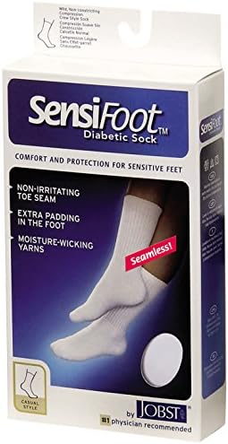 JOBST SensiFoot Diyabetik Varis çorabı 8-15 mmHg Mürettebat Kapalı Toe Beyaz Orta