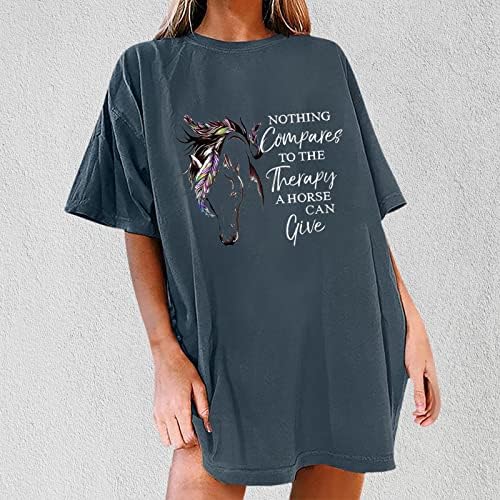 At kadın t-shirtü Kısa Kollu Yaz Üst Komik Mektup Baskı Tunik Tişörtleri Casual Kazak Büyük Boy Gömlek Bluz