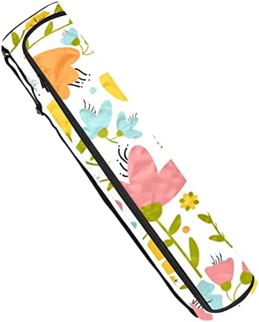RATGDN Yoga Mat Çantası, Retro Çiçek Desenleri Egzersiz Yoga matı Taşıyıcı Tam Zip Yoga Mat Taşıma Çantası Ayarlanabilir Kayış ile
