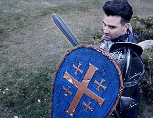 LOOYAR Ortaçağ Haçlı Uçurtma Kalkanı Şövalye Asker Savaşçı Kostüm Savaş Oyun Cadılar Bayramı Cosplay LARP