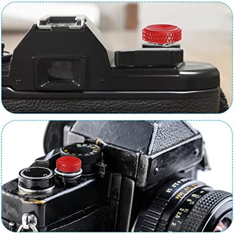 PATİKİL Kamera Deklanşör Düğmesi, 3 Paket Yumuşak Deklanşör Düğmesi Saf Bakır Kamera Düğmesi Oyma, Kırmızı Gümüş Siyah