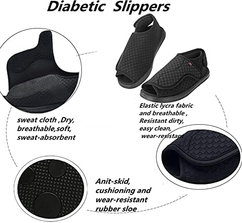 Bayan Diyabetik Terlik Ödem Sandalet Ayarlanabilir Kayış Ekstra Geniş rahat ayakkabılar Kapalı Açık Kabartma Şişmiş Ayaklar için Yaşlı