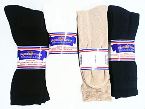 Erkek Diyabetik Çorap Boyutu 13-15 Siyah, Tan, Lacivert ve Beyaz 12 Çift Renk Assortmen