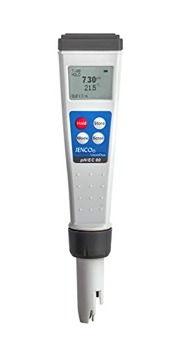 JENCO Görüş Artı Serisi pH/EC80 Premium Su Geçirmez Metre - (İletkenlik) /TDS (ppm) /Tuzluluk (PPT) /Sıcaklık. Çok Parametreli Cep