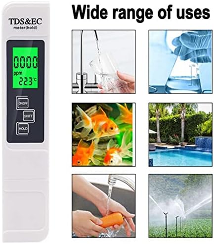 Profesyonel 3 in 1 test cihazı Su Sayacı TDS EC Sıcaklık Ölçer Dijital LCD Su Testi Kalem Saflık Filtresi Su Kalitesi (Renk: LED'li