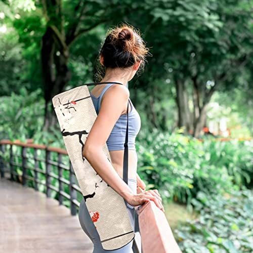 RATGDN Yoga Mat Çantası, Japon Şemsiye Kiraz Kiraz Egzersiz Yoga matı Taşıyıcı Tam Zip Yoga Mat Taşıma Çantası Ayarlanabilir Kayış