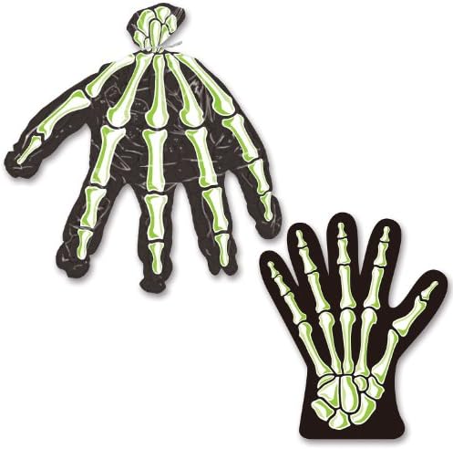 Beistle Beistle iskelet El ikram Çantaları, 9 inç x 11 inç, Siyah / Yeşil / Beyaz