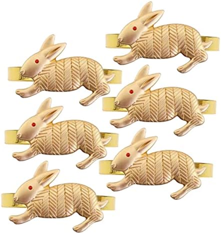 Homoyoyo 6 adet Tavşan Peçete Toka Düğün Peçete Tutucular Akşam Yemeği Peçete Tutucular Tatil Peçete Halkaları Metal Altın Peçete Halkası