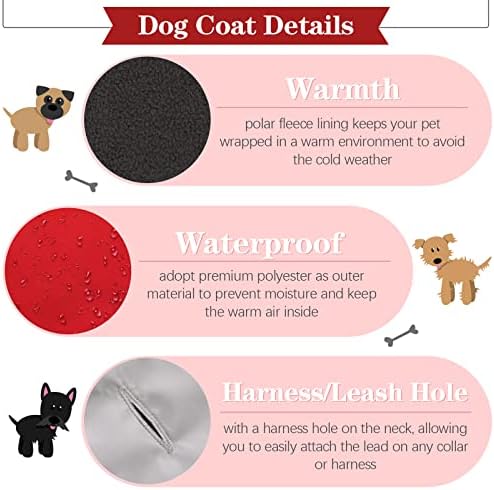 Kuoser Köpek Kış Ceket ile Hood, Rüzgar Geçirmez ve Snowproof Pet Polar Astarlı Sıcak Ceket, Yansıtıcı Köpek Kalın Soğuk Hava Yelek