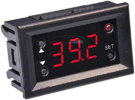 W1218 Dijital termostat sıcaklık kumandası Regülatörü Kuluçka Termostat NTC Probu ile Kırmızı Ekran DC 12V-20~100C