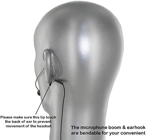 Rannsgeer Mini Kulaklık Mikrofon Yedek Kulak Kancası Kulaklık Mikrofon Sennheiser Kablosuz Sistemi için (Siyah)