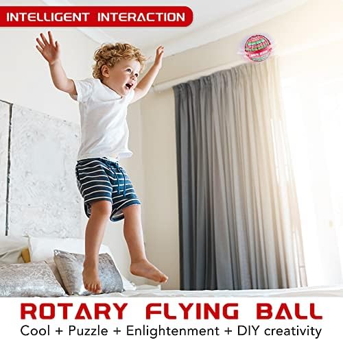 Lonobar uçan top oyuncaklar,360°dönen el kontrollü uçan küre topu oyuncaklar sihirli Led ışıkları denetleyici Mini Drone uçan oyuncak