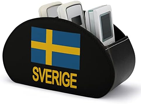 Sverige İsveç İsveç Bayrağı Uzaktan Kumanda Tutucu 5 Bölmeli Tv Uzaktan Organizatör Kutusu Saklama Kabı Medya Oynatıcı ısıtıcı Kontrolörleri