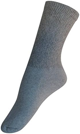 Diyabetik Erkek Mürettebat Çorapları (3'lü Paket), Gri, ABD'de Üretilmiştir (King Size 13-15 (11,5 ve Üzeri Ayakkabı Numaralarına Uyar))