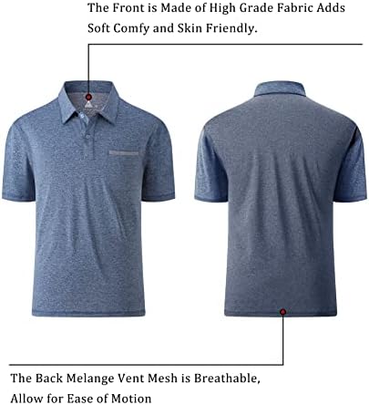 V VALANCH erkek polo gömlekler Spor Rahat Kısa Kollu Golf Polo Nem Esneklik Yakalı Tenis tişörtü