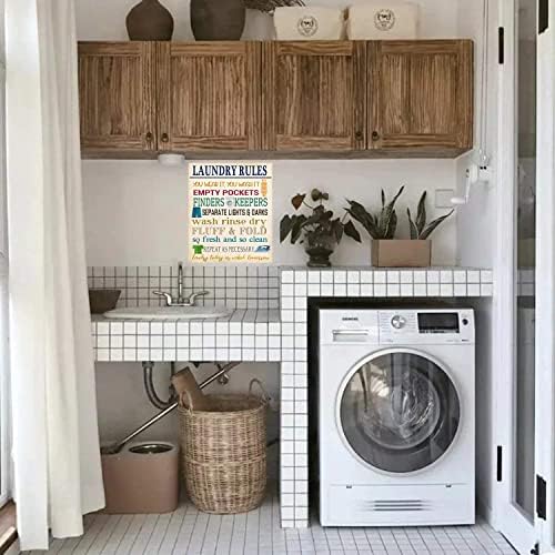 Çamaşır Odası Kuralları Vintage Metal İşareti Çiftlik Evi Tuvalet İşaretleri Ülke Ev Dekor Banyo Duvar Plak Komik Çamaşır İşaretleri