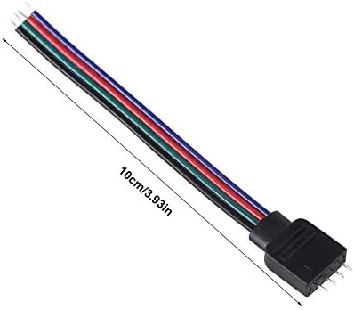 Zerodıs 20 Adet RGB Led şerit ışık uzatma kablosu 4 Pinli Konnektör PVC erkek dişi konnektör Kabloları teller LED şerit ışıkları aksesuarları